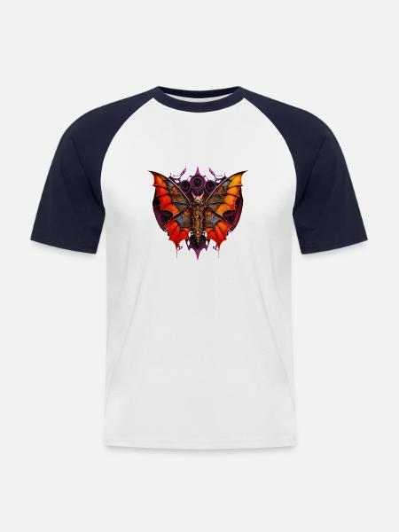 Steampunk-serien: Steamfly 1 - Kortærmet herre-baseballshirt - hvid/marineblå