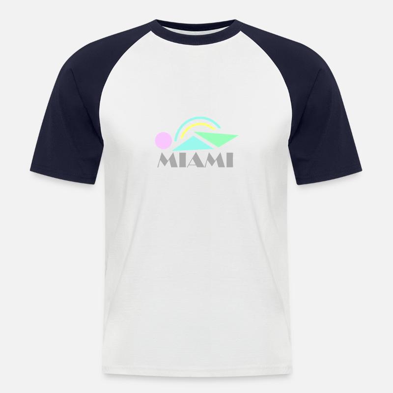 Miami - Männer Baseball-T-Shirt - Weiß/Navy