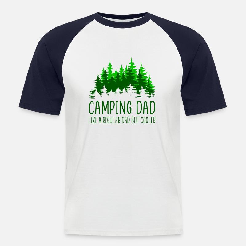 Camping Dad Geschenkidee Sprüche - Männer Baseball-T-Shirt - Weiß/Navy