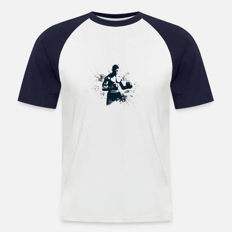 Fäuste hoch, Boxen! - Männer Baseball-T-Shirt - Weiß/Navy