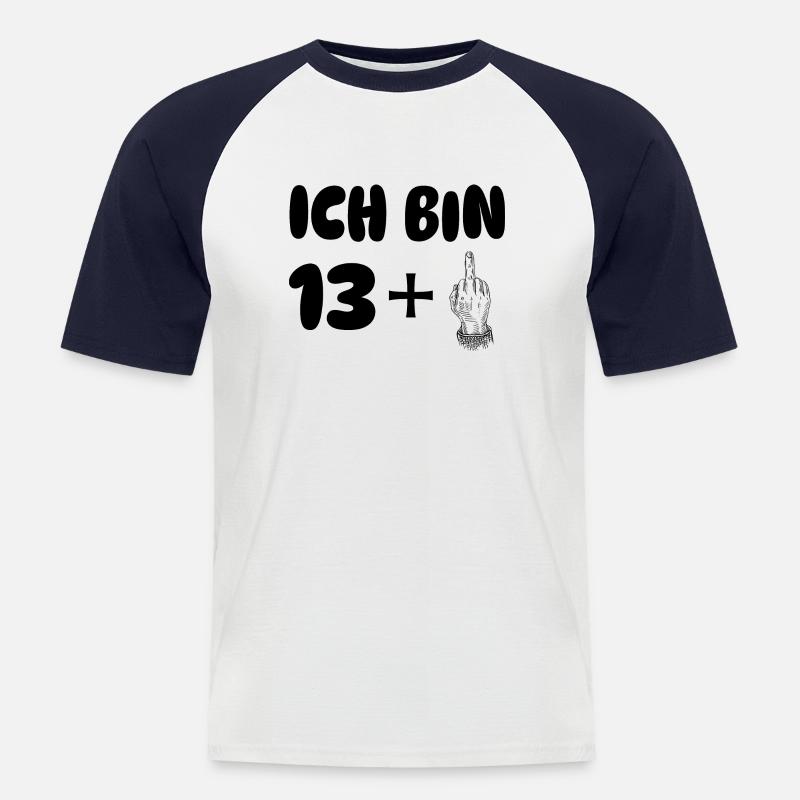 ich bin 14 - Männer Baseball-T-Shirt - Weiß/Navy