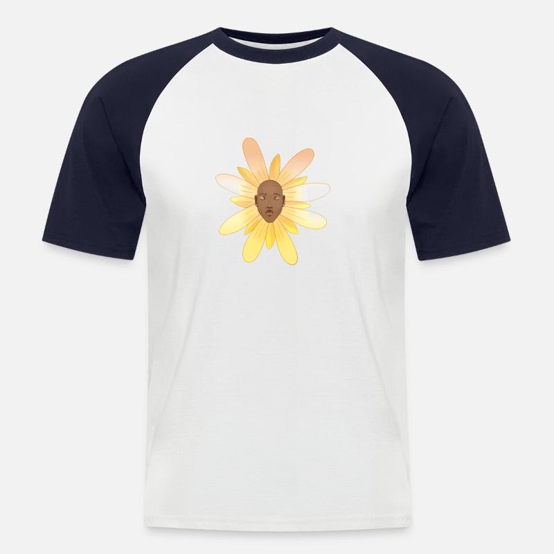 Mauerblümchen - Männer Baseball-T-Shirt - Weiß/Navy