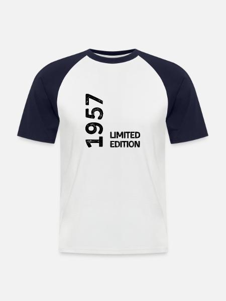 1957 Limitierte Auflage - Männer Baseball-T-Shirt - Weiß/Navy
