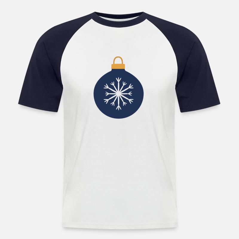 Weihnachtskugel - Männer Baseball-T-Shirt - Weiß/Navy