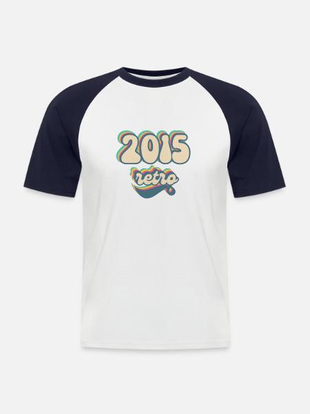 2015 Retro Geschenkidee - Männer Baseball-T-Shirt - Weiß/Navy