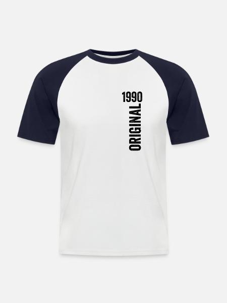 1990 Anniversary Gift 1990 Limited Edition 1990 - Men's Baseball T-Shirt - white/navy