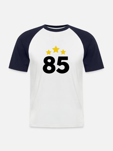 85 år gammel stjerne - 85-årsgave - Kortermet baseball skjorte for menn - hvit/marine