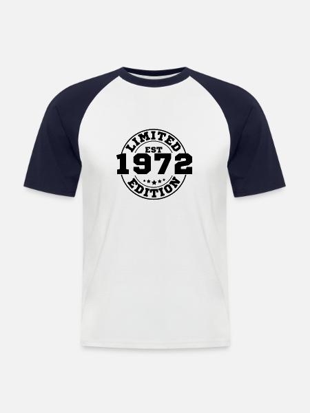 1972 Limitierte Auflage - Männer Baseball-T-Shirt - Weiß/Navy
