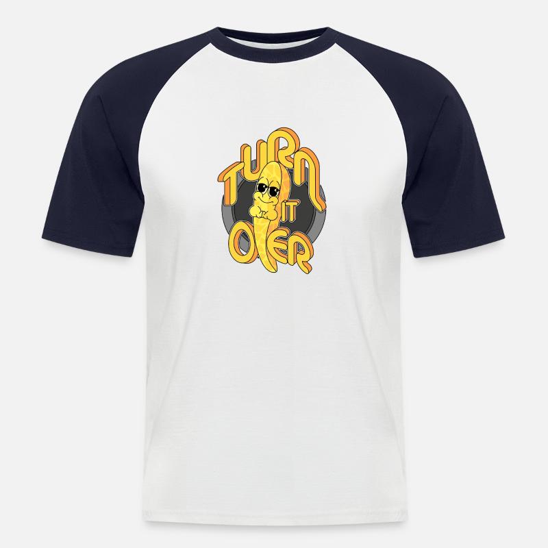 DREHEN SIE ES UM - Männer Baseball-T-Shirt - Weiß/Navy