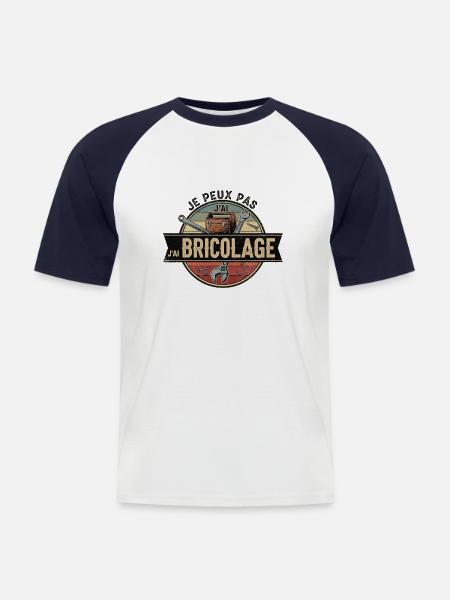 Ich kann nicht DIY - Männer Baseball-T-Shirt - Weiß/Navy