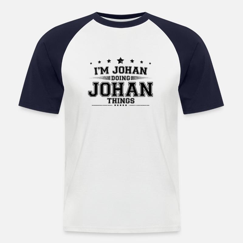 i’m Johan doing Johan things - Men's Baseball T-Shirt - white/navy