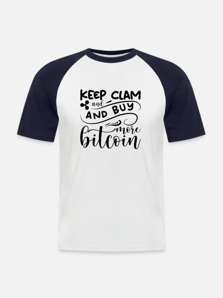 Bitcoin Spruch - Männer Baseball-T-Shirt - Weiß/Navy
