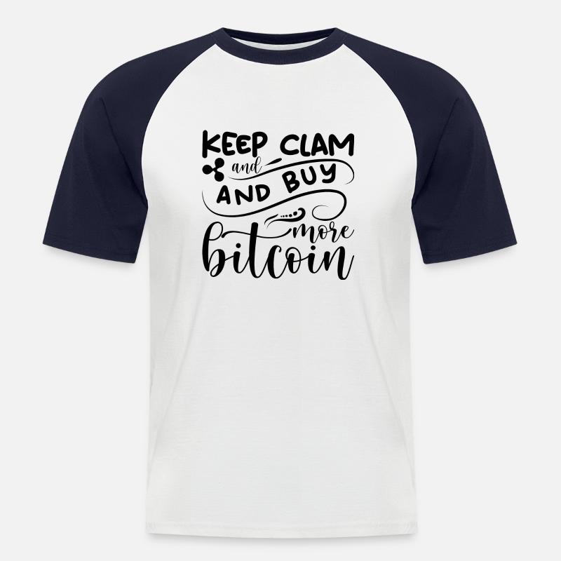 Bitcoin Spruch - Männer Baseball-T-Shirt - Weiß/Navy