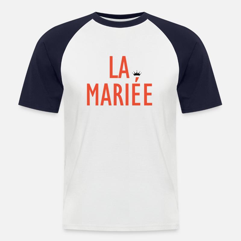 Die Braut - Männer Baseball-T-Shirt - Weiß/Navy