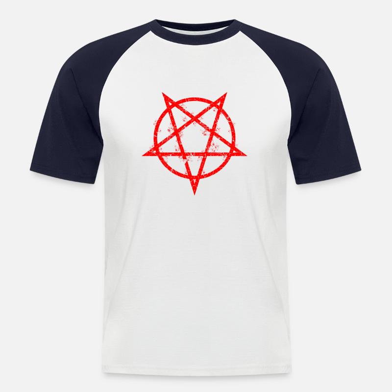 PENTAGRAM - Maglia da baseball a manica corta da uomo - bianco/navy