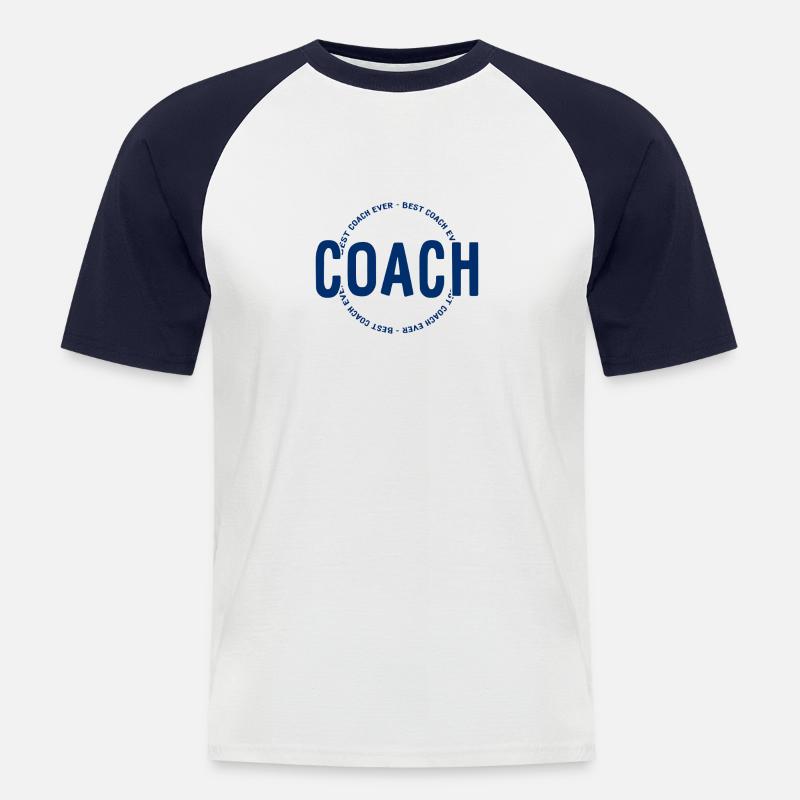 Best Coach Ever - Trainer - Training - Männer Baseball-T-Shirt - Weiß/Navy