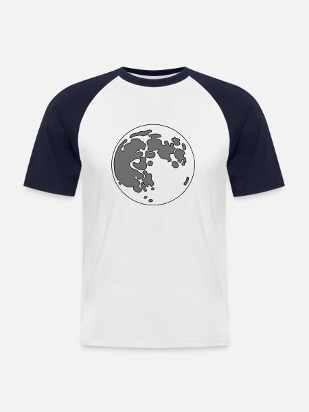 moon - Men's Baseball T-Shirt - white/navy
