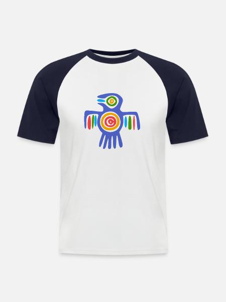 Culture inca, Amérique latine - T-shirt baseball manches courtes Homme - blanc/marine