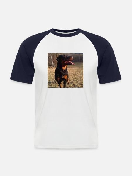 Rottweiler - Männer Baseball-T-Shirt - Weiß/Navy