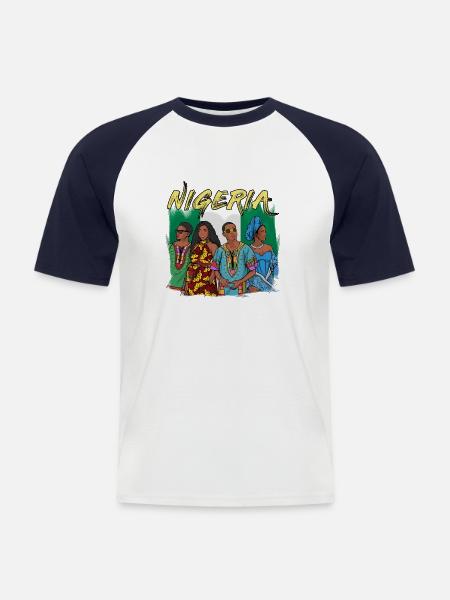 Nigeria Nigeriaanse Vlag Pride I Gift - Mannen baseballshirt korte mouw - wit/navy