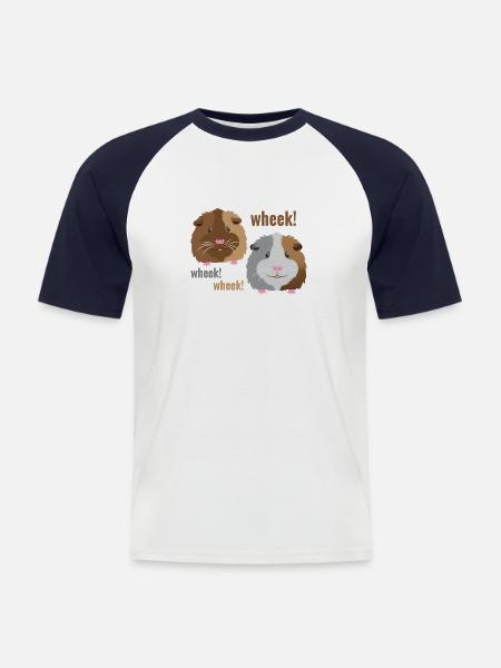 wheek wheek wheek meerschweinchen! - Männer Baseball-T-Shirt - Weiß/Navy