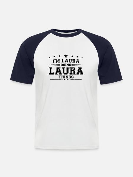 i’m Laura doing Laura things - Men's Baseball T-Shirt - white/navy