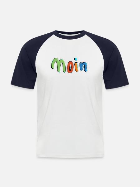 moin 18 2 - Männer Baseball-T-Shirt - Weiß/Navy
