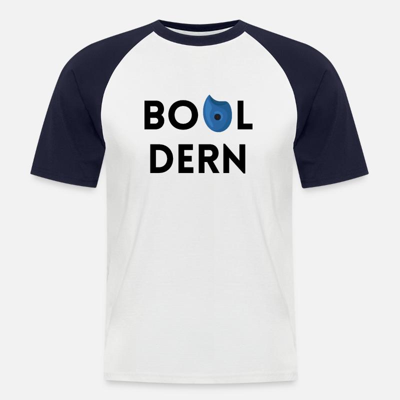 Bouldern - Simples Design mit Bouldergriff - Männer Baseball-T-Shirt - Weiß/Navy