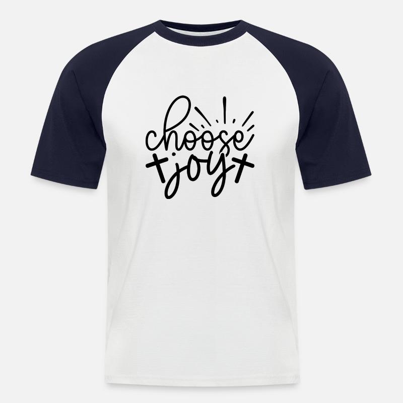 Choose Joy - Männer Baseball-T-Shirt - Weiß/Navy