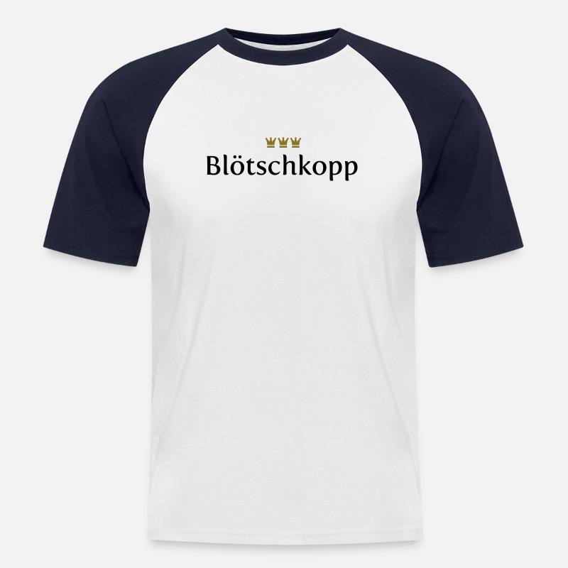 Blötschkopp (Köln/Kölsch/Karneval) - Männer Baseball-T-Shirt - Weiß/Navy