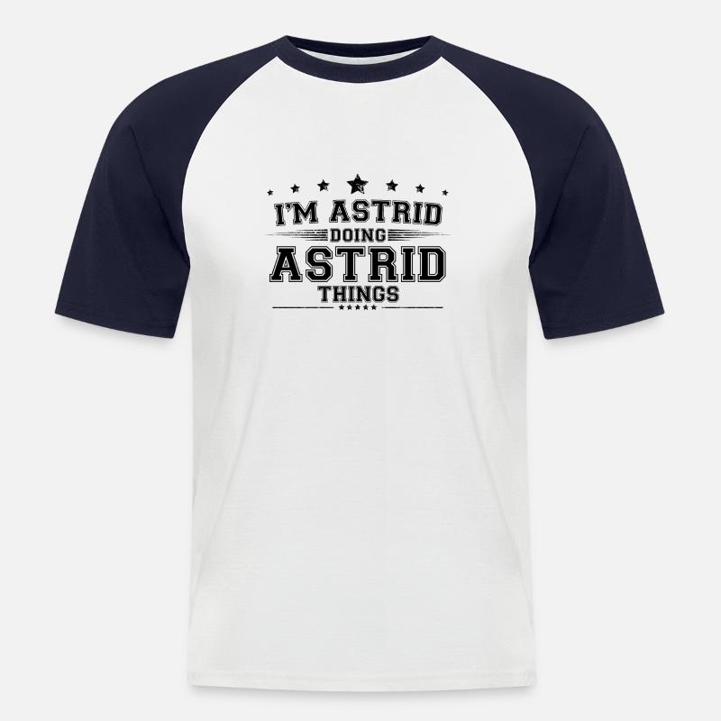 i’m Astrid doing Astrid things - Men's Baseball T-Shirt - white/navy