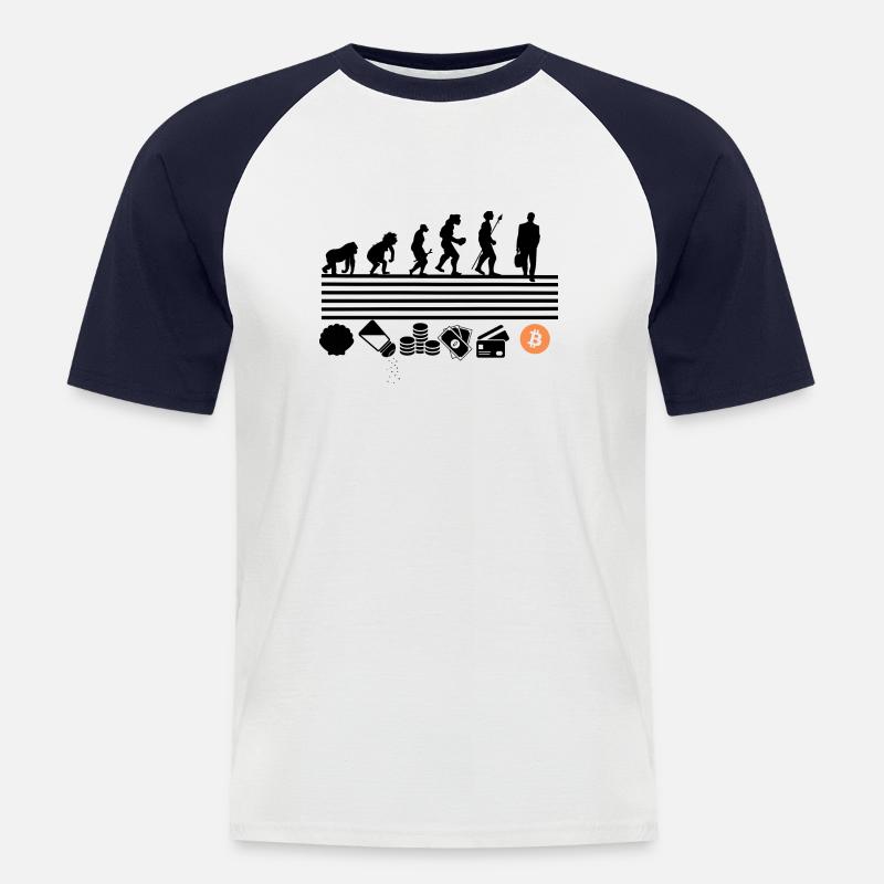 Bitcoin-Entwicklung - Männer Baseball-T-Shirt - Weiß/Navy