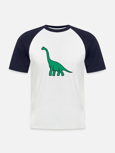 Diplodocus - Men's Baseball T-Shirt - white/navy