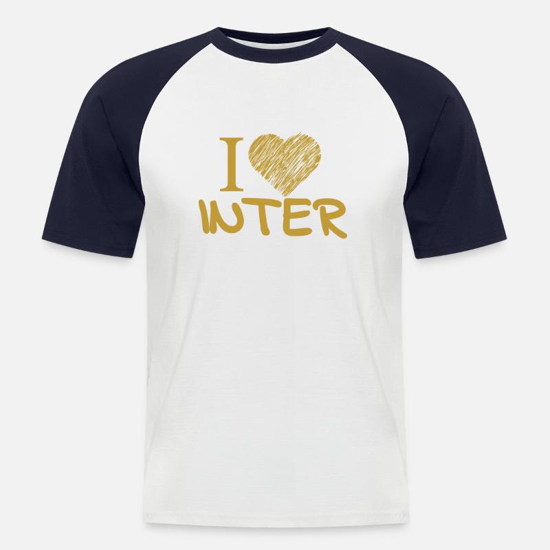 Ich liebe inter - Männer Baseball-T-Shirt - Weiß/Navy