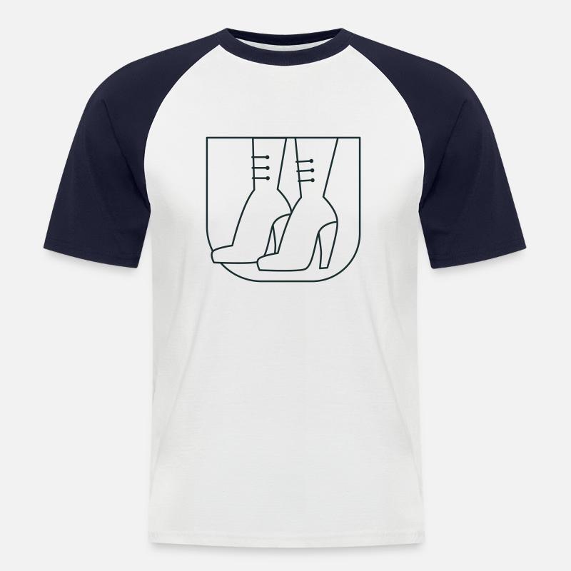 Set Damenstiefel - Männer Baseball-T-Shirt - Weiß/Navy