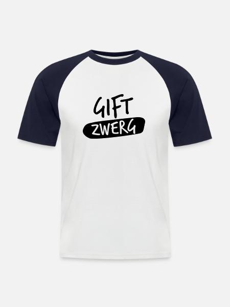 poison dwarf - Men's Baseball T-Shirt - white/navy