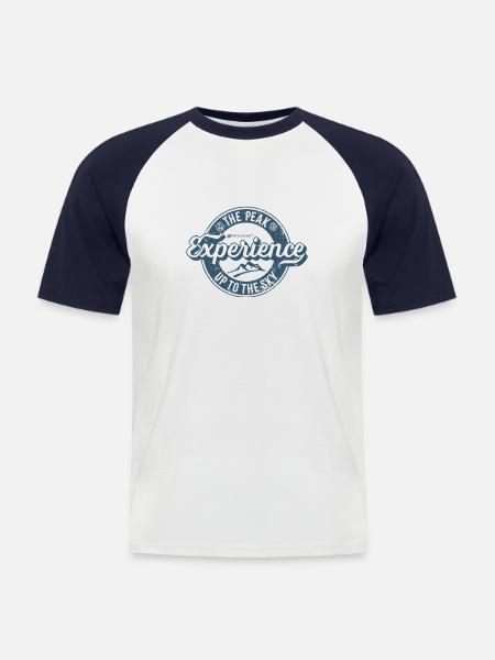 Peak Experience Retro Label - Men's Baseball T-Shirt - white/navy