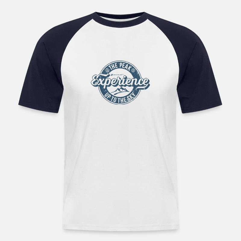 Peak Experience Retro Label - Men's Baseball T-Shirt - white/navy