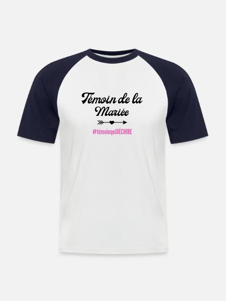 Bride's Witness - matching tshirt - Men's Baseball T-Shirt - white/navy