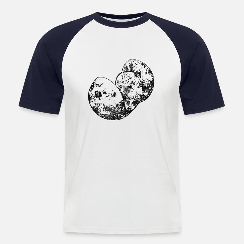 Der Mond ist eine Frucht - Männer Baseball-T-Shirt - Weiß/Navy