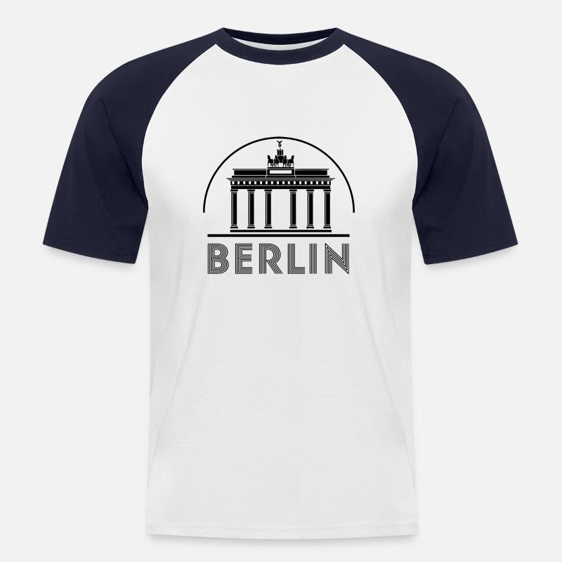 Berlin Brandenburger Tor - Männer Baseball-T-Shirt - Weiß/Navy