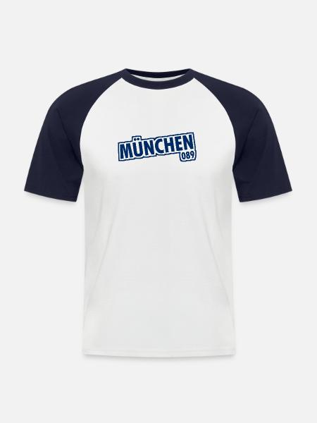 Munich - 089 - Bavaria - Isar - Bavarian - Men's Baseball T-Shirt - white/navy