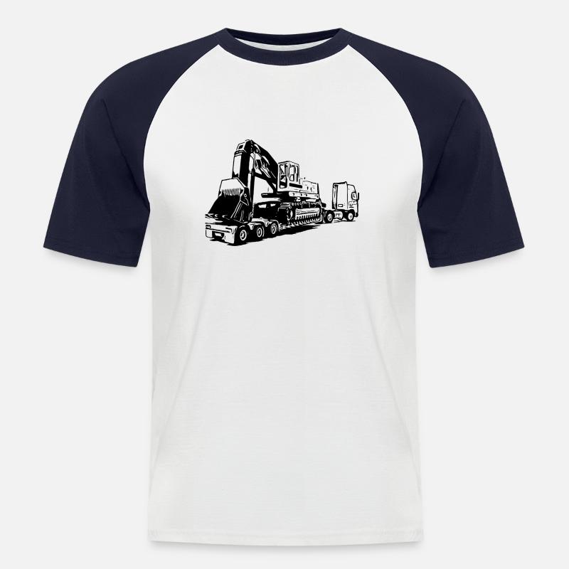 Bagger - Männer Baseball-T-Shirt - Weiß/Navy