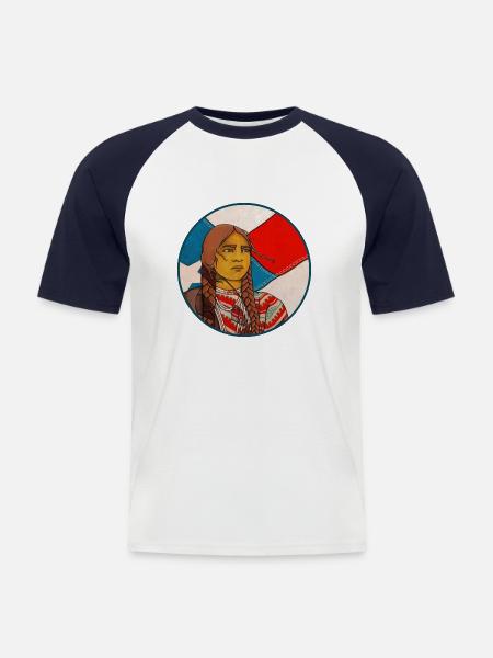 NATIVE AMERICAN - Men's Baseball T-Shirt - white/navy