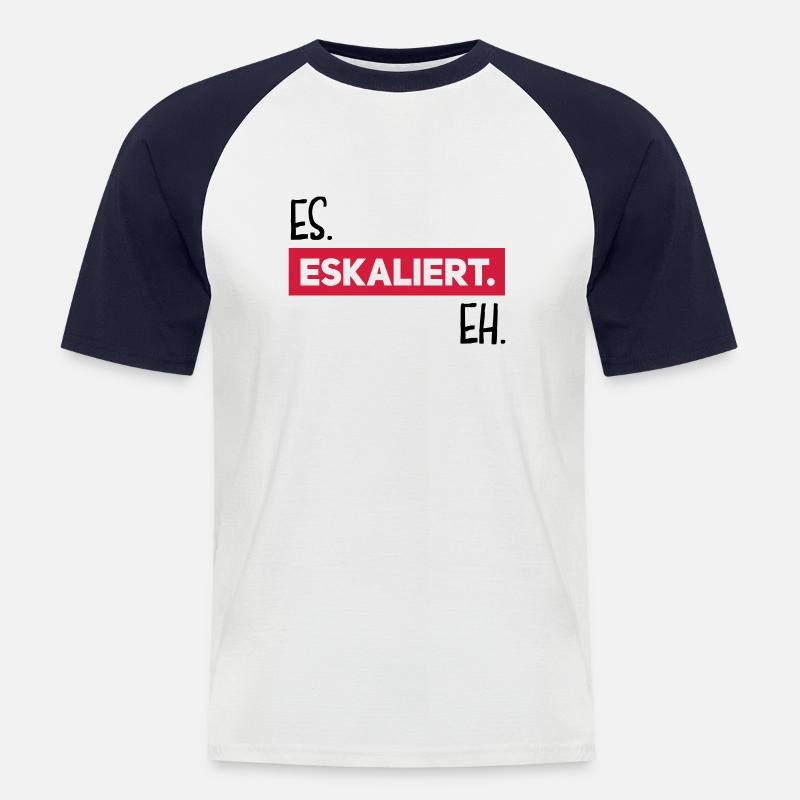 es eskaliert eh - Männer Baseball-T-Shirt - Weiß/Navy