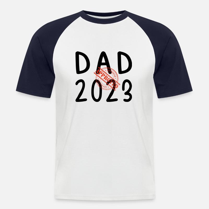 Dad 2023 Geschenk Vater Geschenkidee - Männer Baseball-T-Shirt - Weiß/Navy