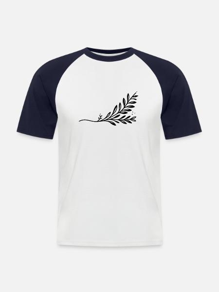 Zweig Ast - Männer Baseball-T-Shirt - Weiß/Navy