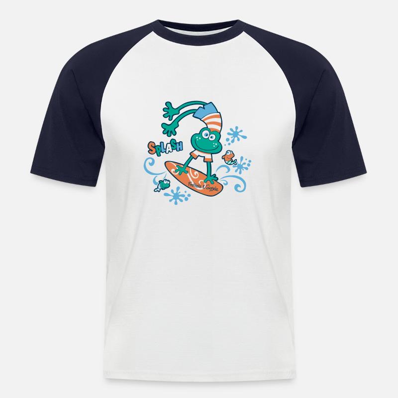 Splash - Surferglück - Männer Baseball-T-Shirt - Weiß/Navy
