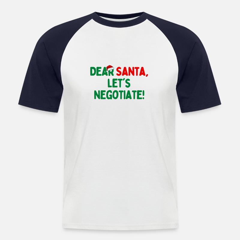 Cher Père Noël Laisse négociable - T-shirt baseball manches courtes Homme - blanc/marine