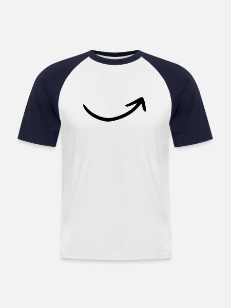 Arrow drawing sketch black - Men's Baseball T-Shirt - white/navy